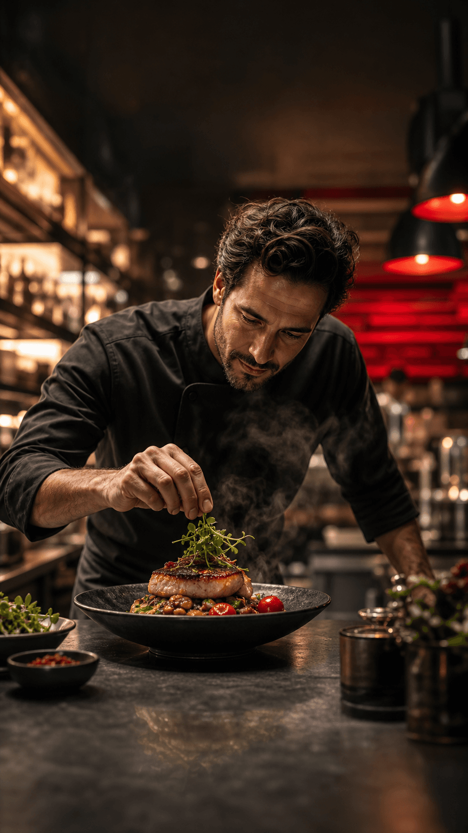 Illustrative source content featuring a restaurant chef